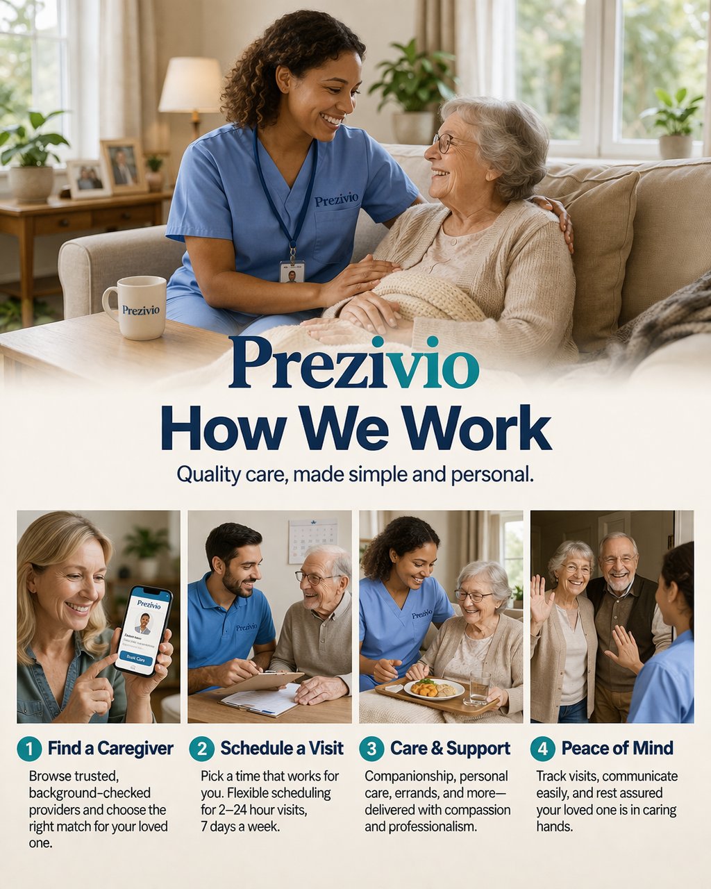 Prezivio — Find, Schedule, Care, Peace of Mind
